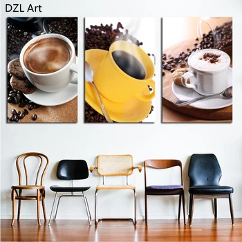 

Unframed 3 Panels Coffee HD Canvas Print Painting On Canvas Prints Artwork Home Wall Decor Painting Canvas Picture