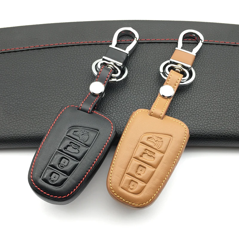 Горячая натуральная кожа кожаный чехол для автомобильного смарт-ключа для hyundai Solaris Accent Elantra ix35 ix45 Santa Fe 4 кнопки ключа оболочки