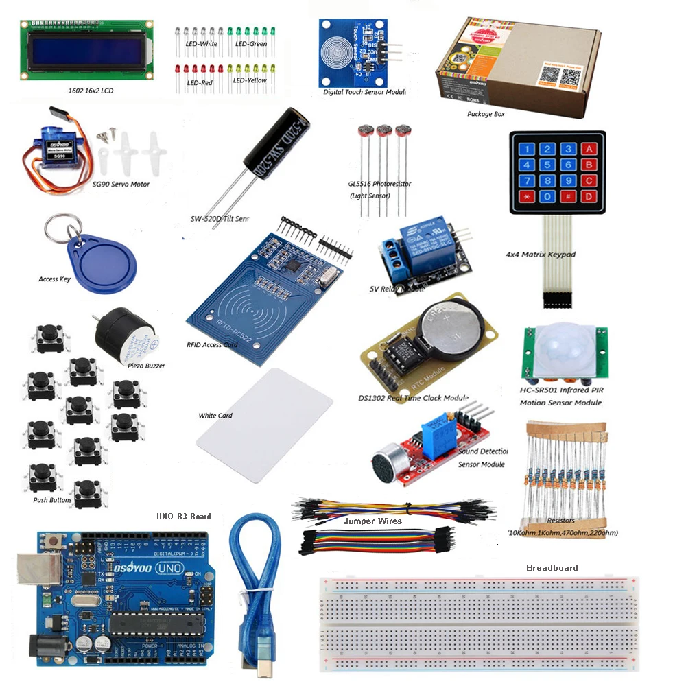 Kit de Piezas Electrónicas para componente Arduino resistencias de interruptor botón Reino Unido