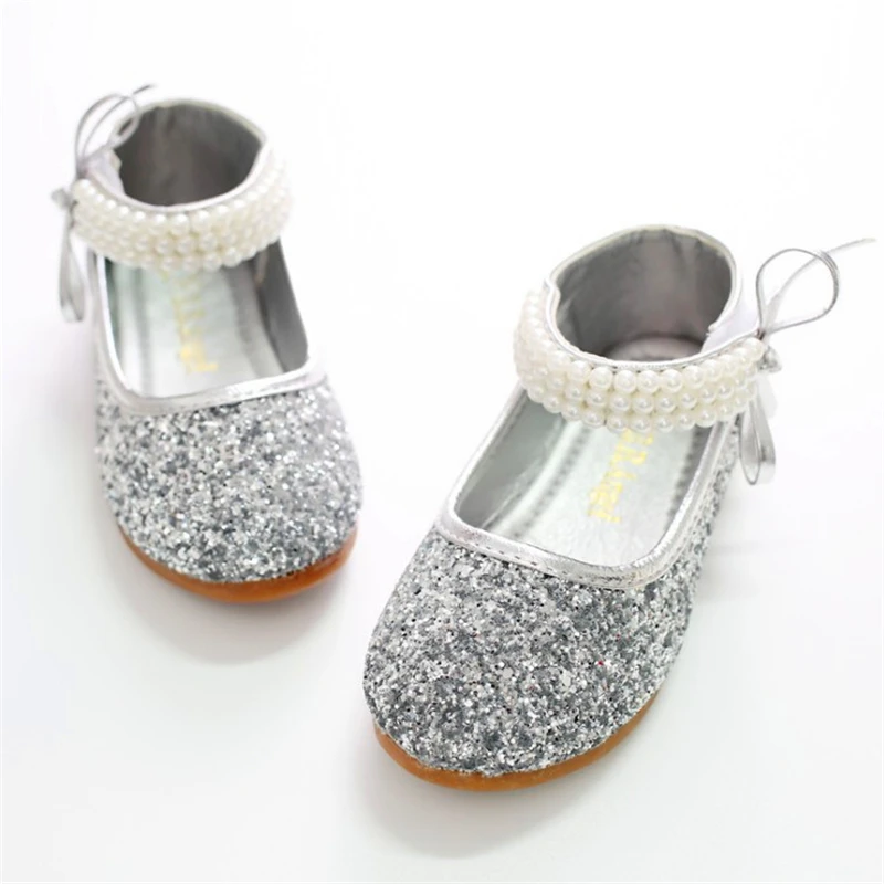 baby girl silver glitter shoes