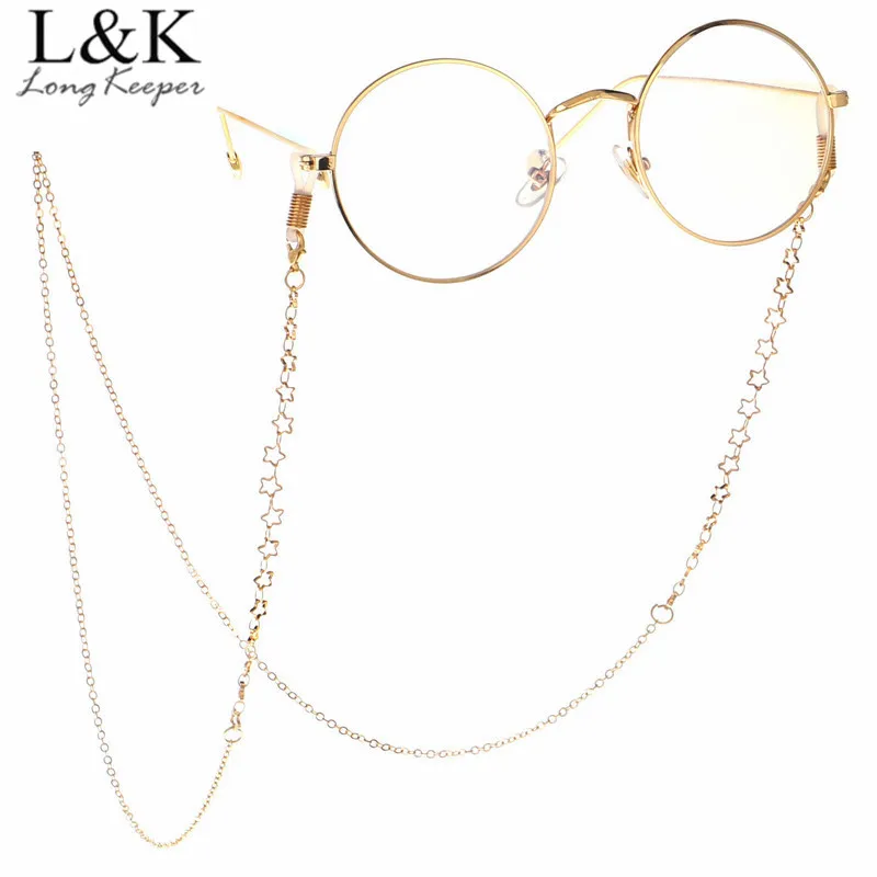 

Glasses Strap Eyeglass Metal Chain Reading Glasses Cord Holder Neck Strap Rope Gift Fashion Star 2019 New sunglasses Accessories