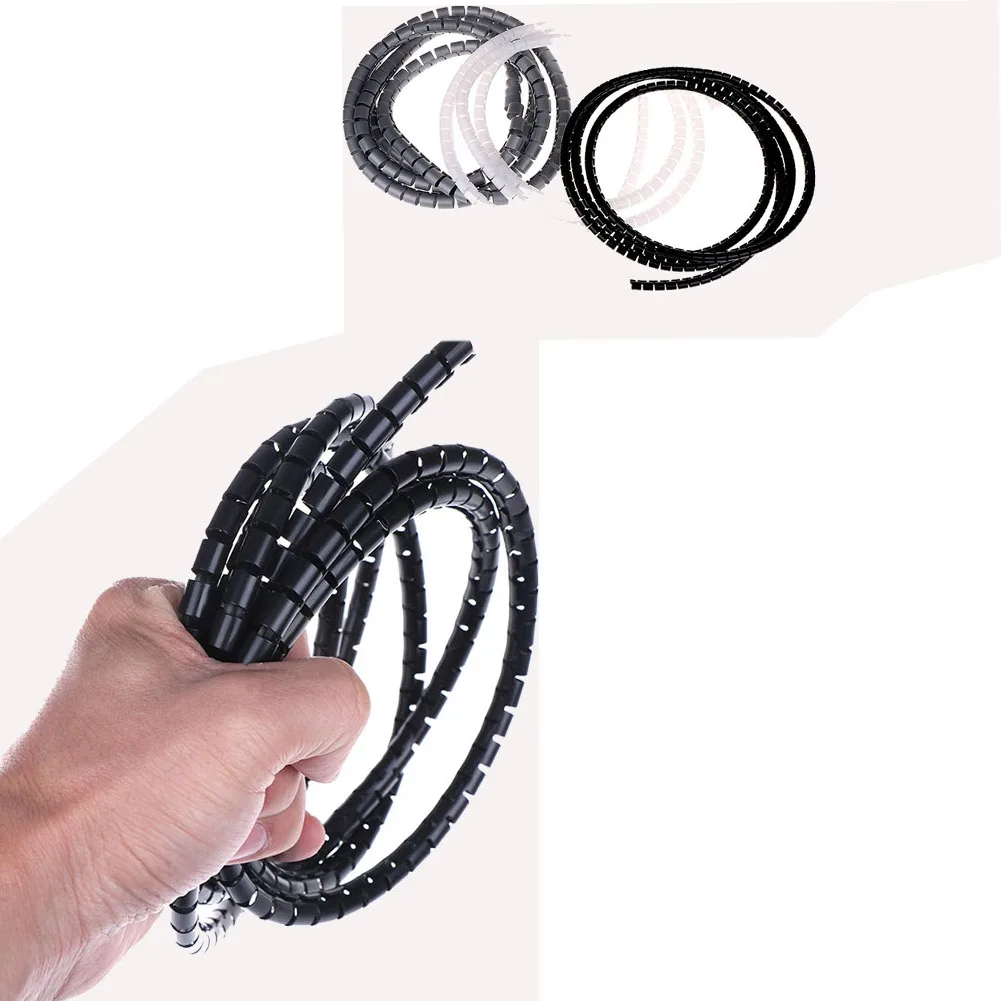 Wire Storage Tube Clips Cable Sleeve Organizer Pipe Wrap Cord Protector Flexible Spiral Management Device 1 M 8/16/22/32 mm