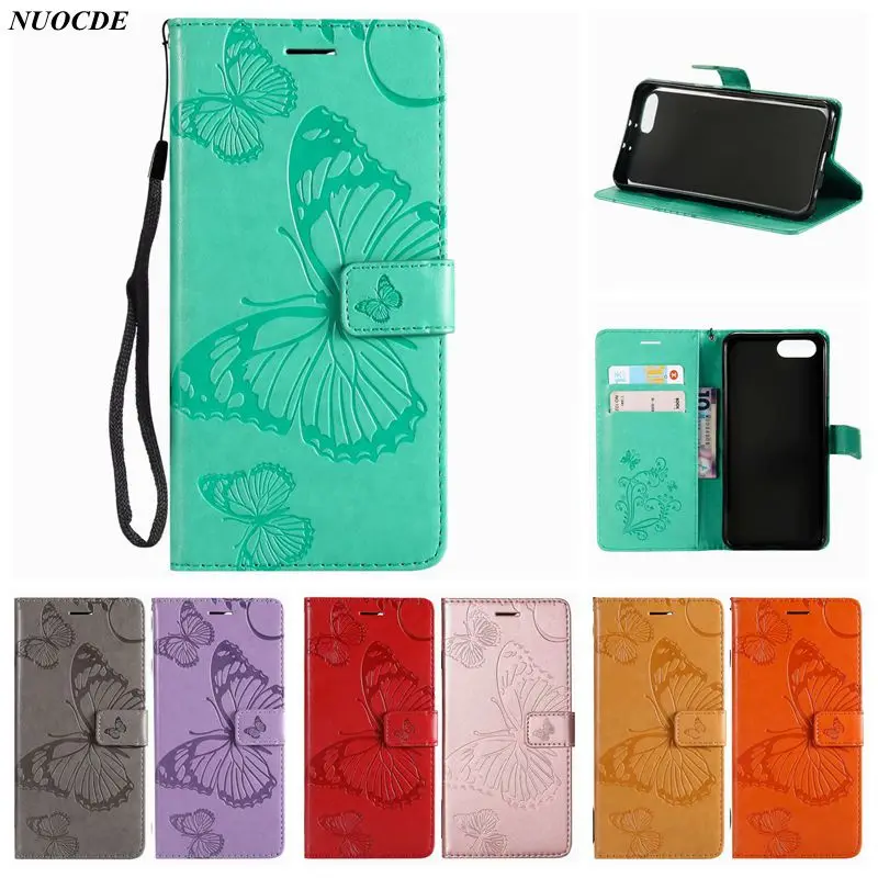 

NUOCDE PU Leather Magnetic Flip Wallet Case For Huawei Honor View 10 3D Butterfly Pattern Card Holder Cover For Huawei Honor V10