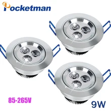 9 Вт светодиодный светильник, Встраиваемый светодиодный потолочный светильник Faretto Incasso Lampara Techo Plafoniera Точечный светильник, встраиваемый 110 В 220 В лампа zk70