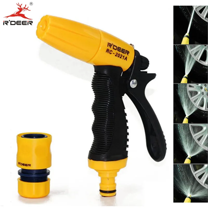 2 in 1 Gun Nozzle With Standard Hose Connector Garden Water Gun