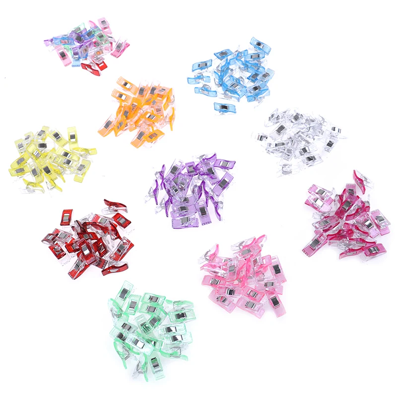 20pcs Sewing Accessories Knitting Clips Mixed Color Home Supply Plastic Quilter Holding Clips Plastic+Metal Quilt Binding