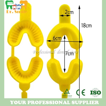 

100 PCS Medium Yellow Dental Fluoride Disposable Dual Arch Trays for Gel or Foam for Dentist