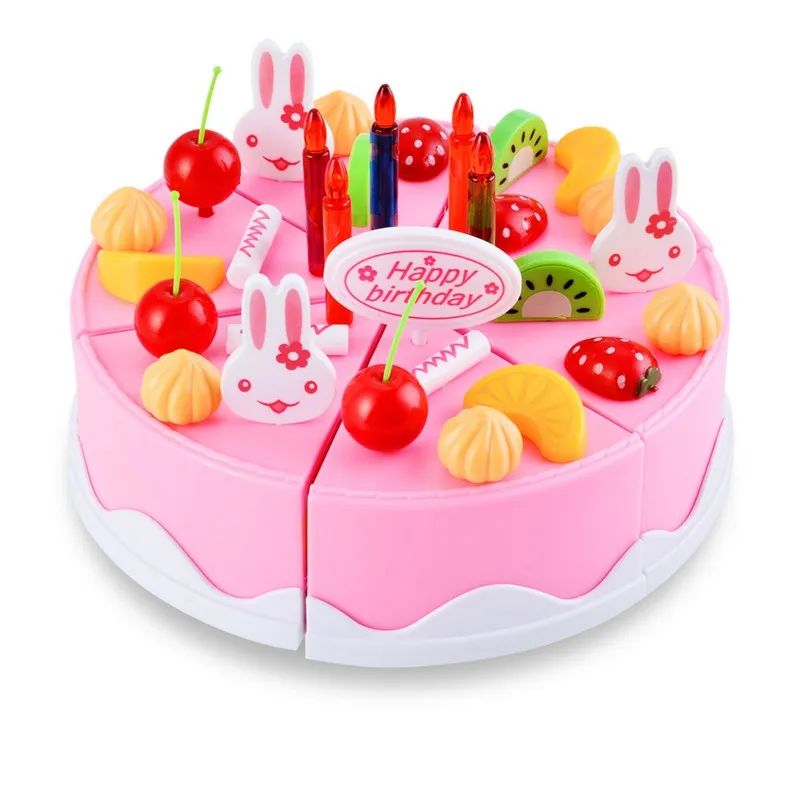 Kids DIY Fruit Cake Toys 54pcs Birthday Cake Plaything Fun ...