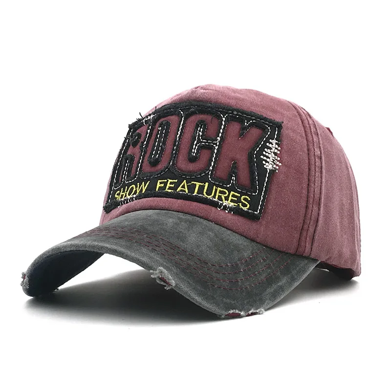 new High Quality Letter ROCK Embroidery Cotton Baseball Cap For Men Women Gorras Snapback Outdoor Sport Sun Hat_voghion.com