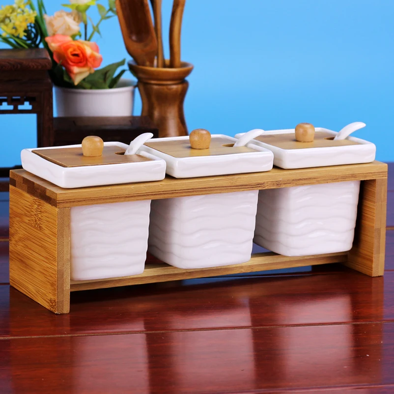 

NEWYEARNEW Ceramic Spice Storage Bottles Jars Kitchen Tools Set Japanese-style Combination Packages Home Decoration Wedding Gift
