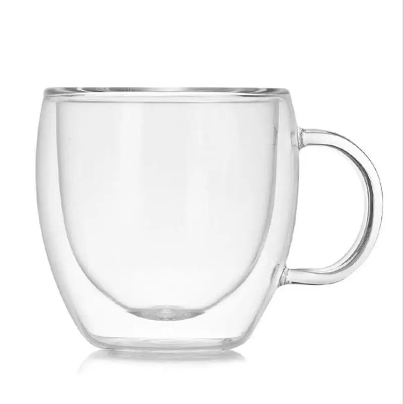 1 Pcs Creative Double Glass Coffee/Tea/Milk/Beer Cup Handmade Heat