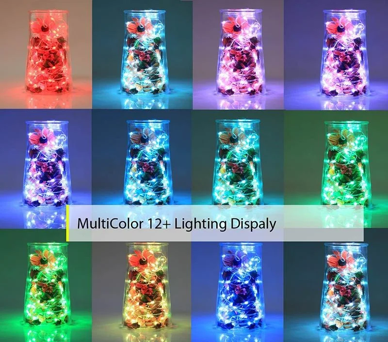 LED String Lights Battery Powered 50Leds Multi Color Changing With Remote Control Indoor Christmas Decorative Silver Wire Lights LED String Lights Battery Powered 50Leds Multi Color Changing With Remote Control Indoor Christmas Decorative Silver Wire Lights