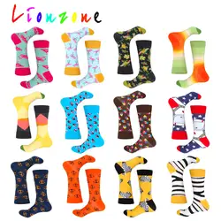 LIONZONE бренд Happy Socks Для женщин/Для мужчин унисекс британский стиль Фламинго Зебра Миньоны Новинка Книги по искусству носки для любителей