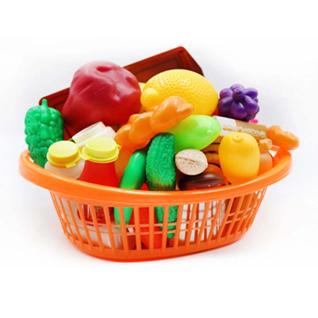 

60Pcs Children Play & Pretend Fruit Vegetable and Dessert Combination Toy Set Simulation Kitchen Food Playset