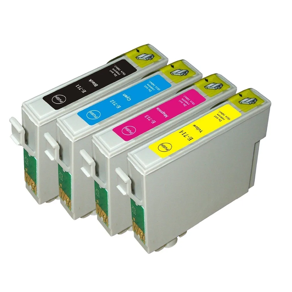4 Compatible T0711 T0712 T0713 T0714 T0715 Ink Cartridge For EPSON