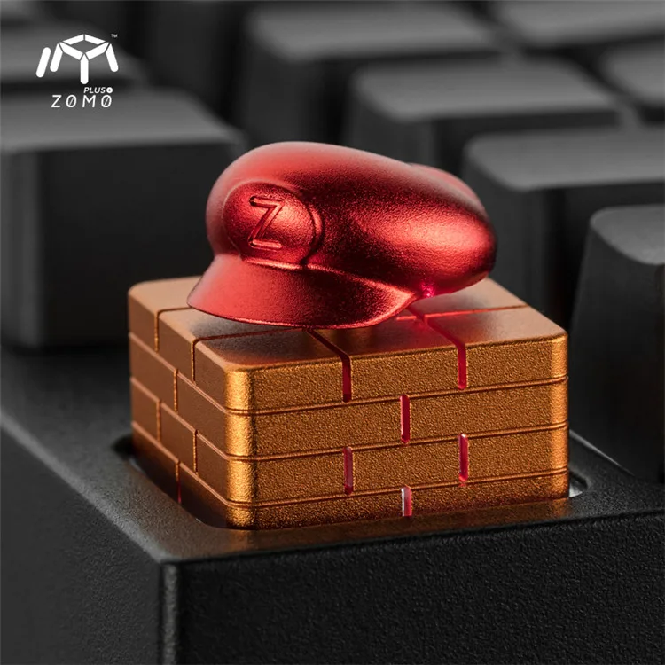 Zomo Super Mario Bro hat m Artisan Keycap CNC Анодированный Алюминиевый совместимый Cherry MX переключатели