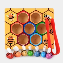 Работоспособные пчелы Монтессори улей игры для маленьких детей тонкой моторизованной рукой глаз координацией
