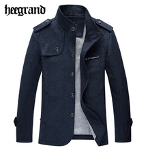 Hee grand 2017 neue männer britischen stil wolle-mischungen männlichen große Größe Gute Qualität Trenchcoat Verdicken Epaulet Freizeit Mantel MWN256
