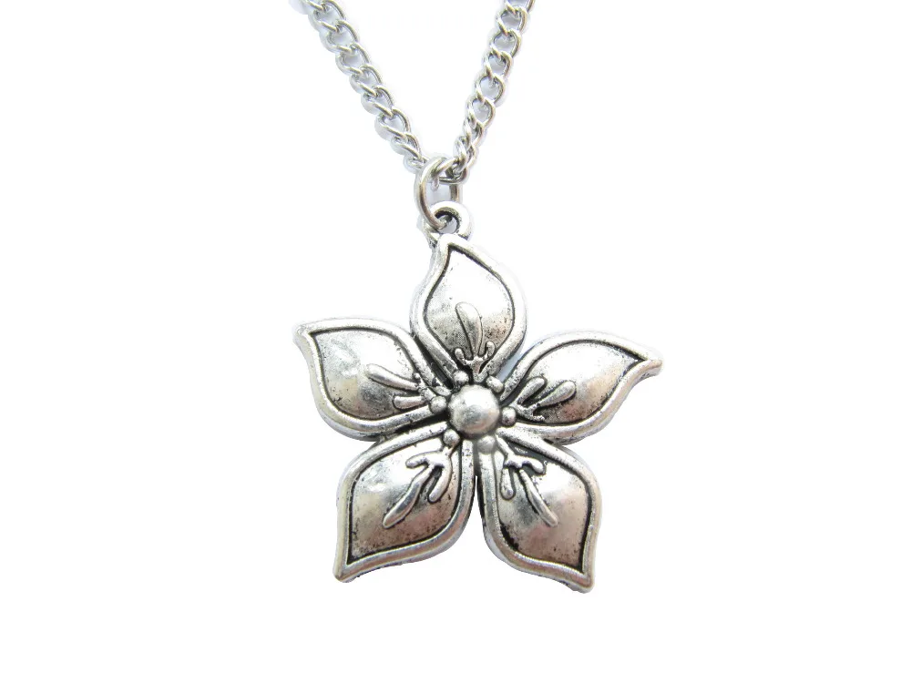 2pcs Wholesale flower necklace, Ancient silver flower jewellery, Mothers Day Gift, Nature