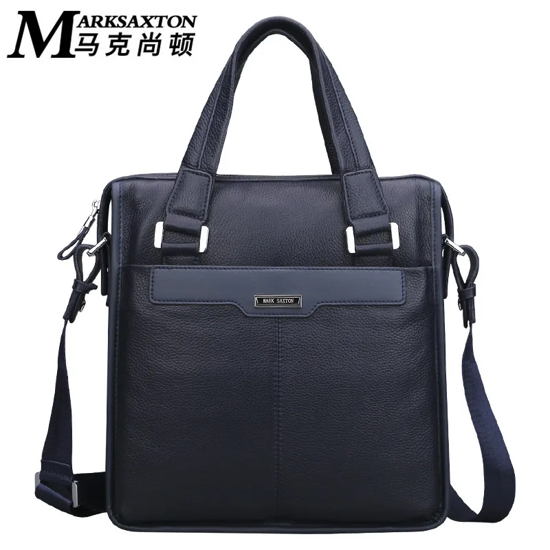 

Fashion Blue Color Real First Layer Cow Leather Men Handbag Casual Shoulder Crossbody Bag Vertical Men Messenger Bags
