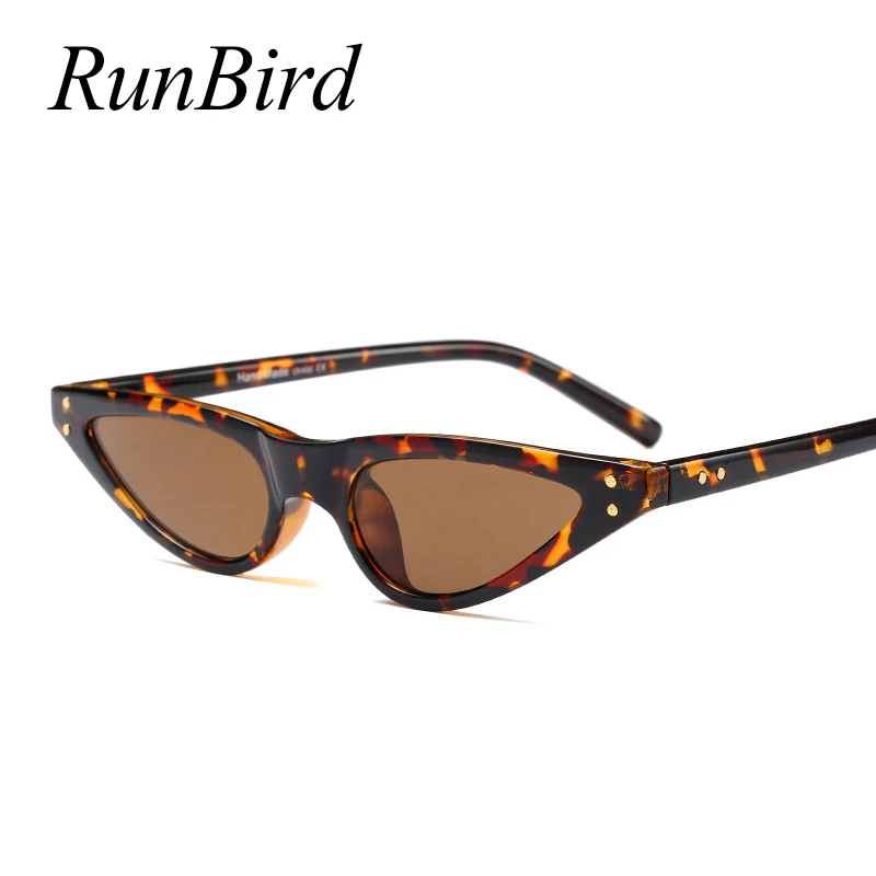 Маленькие женские солнцезащитные очки RunBird кошачий глаз винтажные стильные