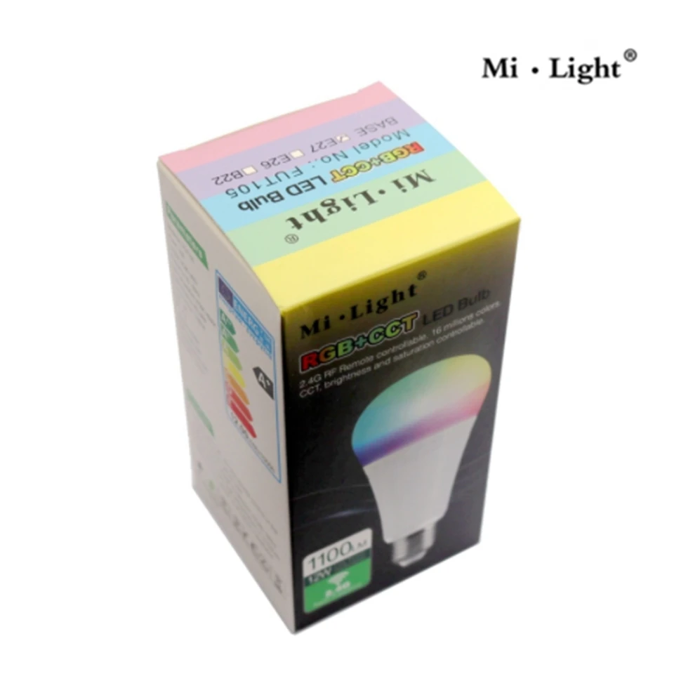 DHL MILIGHT E27 12 Вт RGBCCT светодио дный лампы 2,4 ГГц удаленного WI-FI смартфон приложение управления Smart лампы 10 шт./лот оптовая продажа