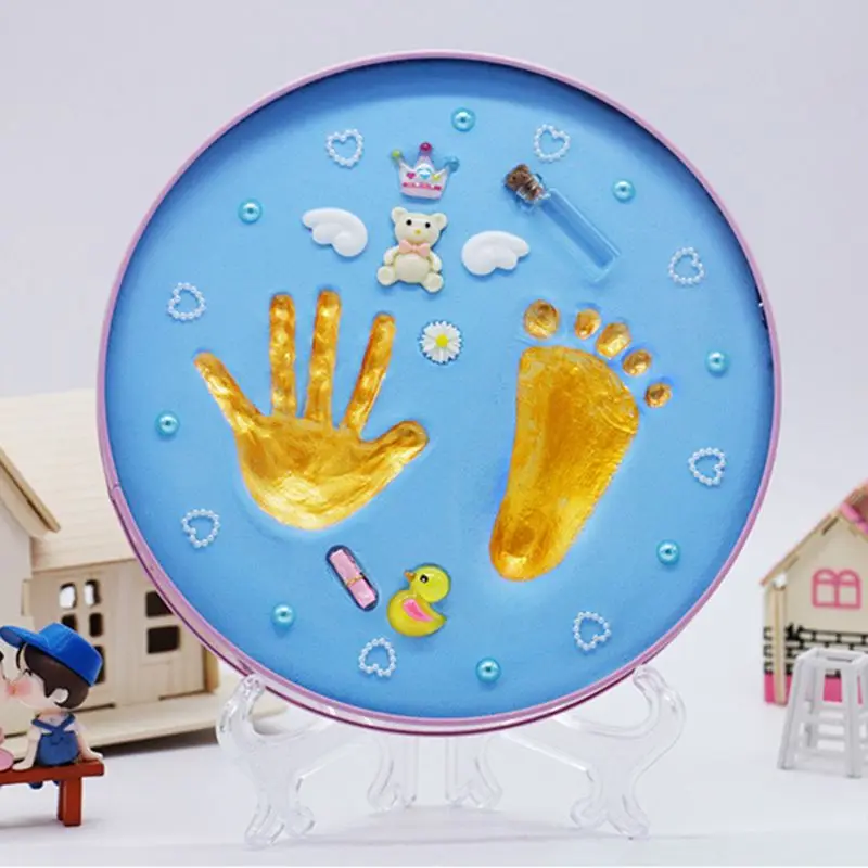 

1 Set Ink Pad DIY Footprint Children Storage Box Case Handprint Baby Newborn Souvenir