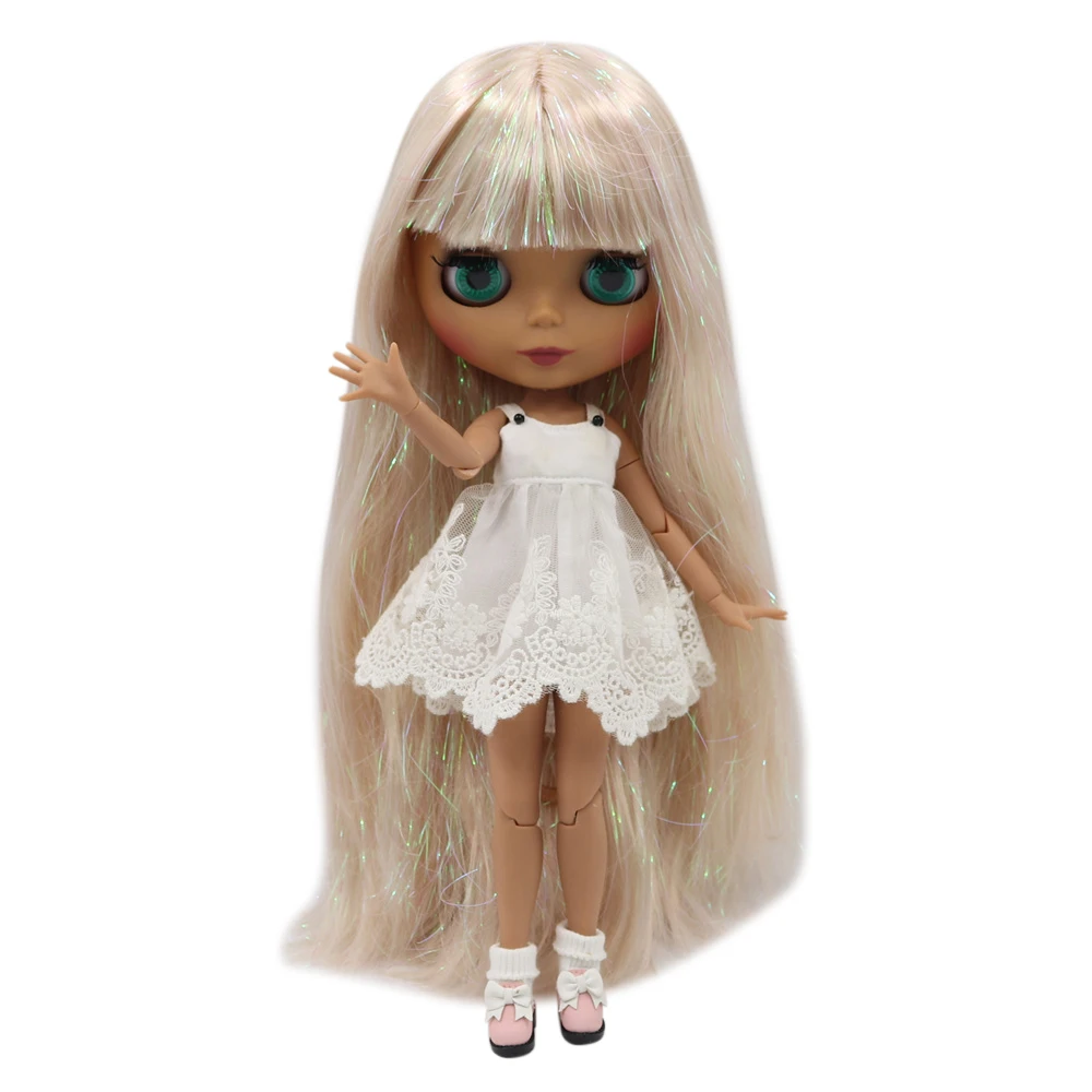Кукла Blyth ICY DBS 30 см темная кожа матовое лицо Микс золото прямые волосы 1/6 шарнирное