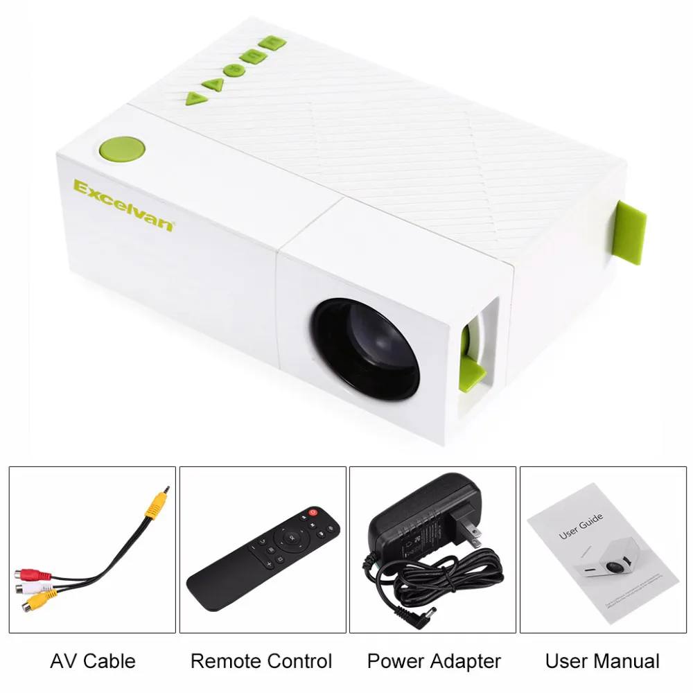 Портативный светодиодный проектор Excelvan YG310 обновленный H100 800LM 3 5 мм 320x240 HDMI USB мини