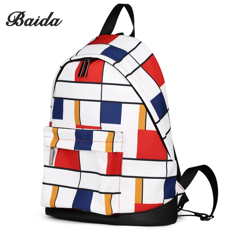 BAIDA Fashion Colorful Backpack Multicolor Women New Style backpackes Teenage Backpacks for