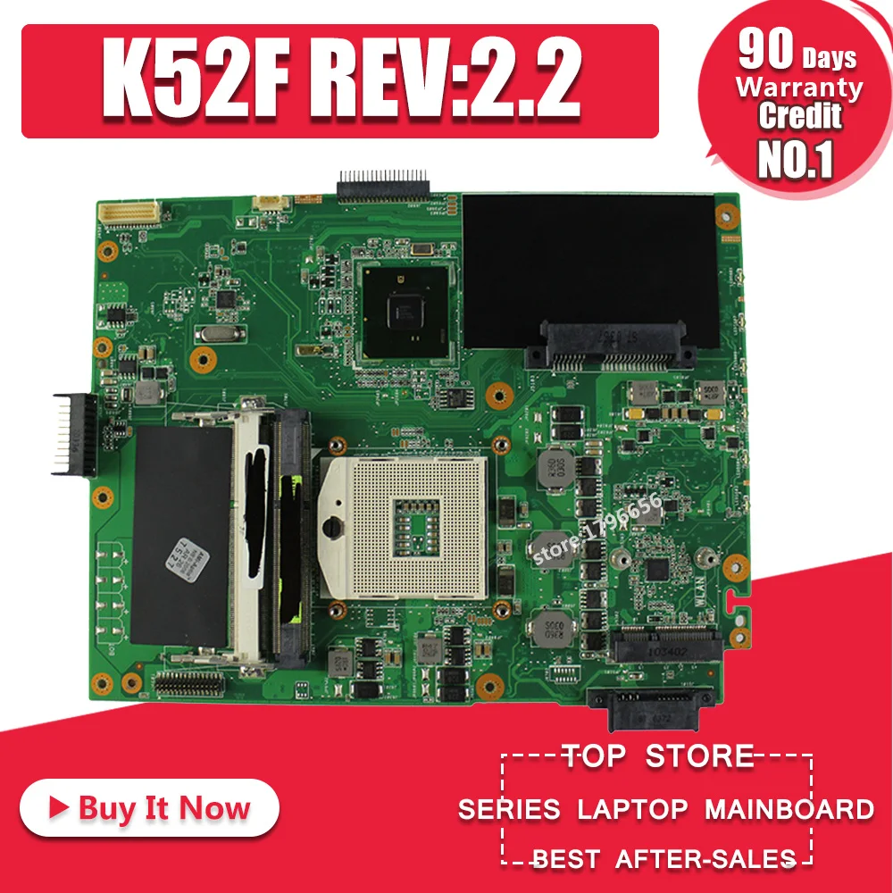 Kopen K52F Moederbord Rev 2.2 HM55 DDR3 Voor Asus K52 X52F A52F P52F Laptop Moederbord K52F Moederbord K52F Moederbord Test 100% Ok