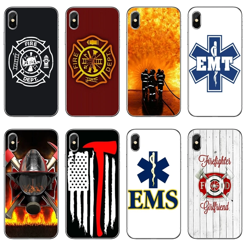 

Firefighter Emt Fireman Fire Rescue For Apple iPhone X XR XS Max 8 7 plus 6s 6 plus SE 5s 5c 5 4s 4 Soft phone cover case