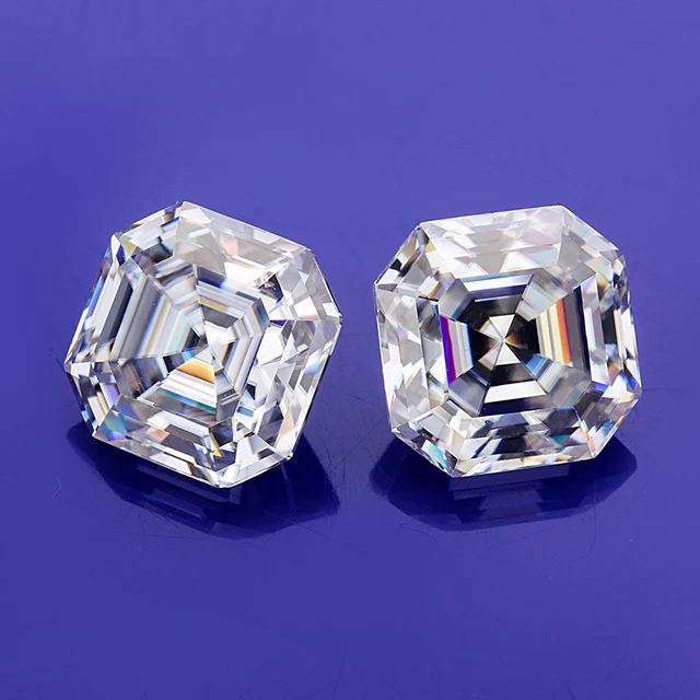 US $471.00 positive white color asscher moissanites loose stones jewelry design