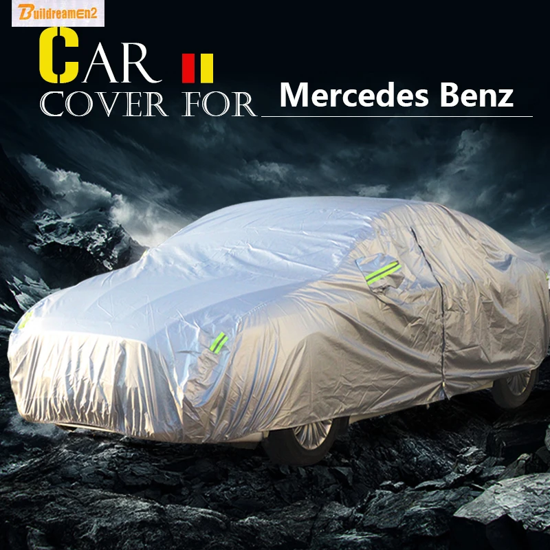 

Buildreamen2 Car Cover Anti-UV Sun Snow Rain Scratch Protector Cover Waterproof For Mercedes-Benz CLK63 CLK55 GLA45 GLE63 AMG