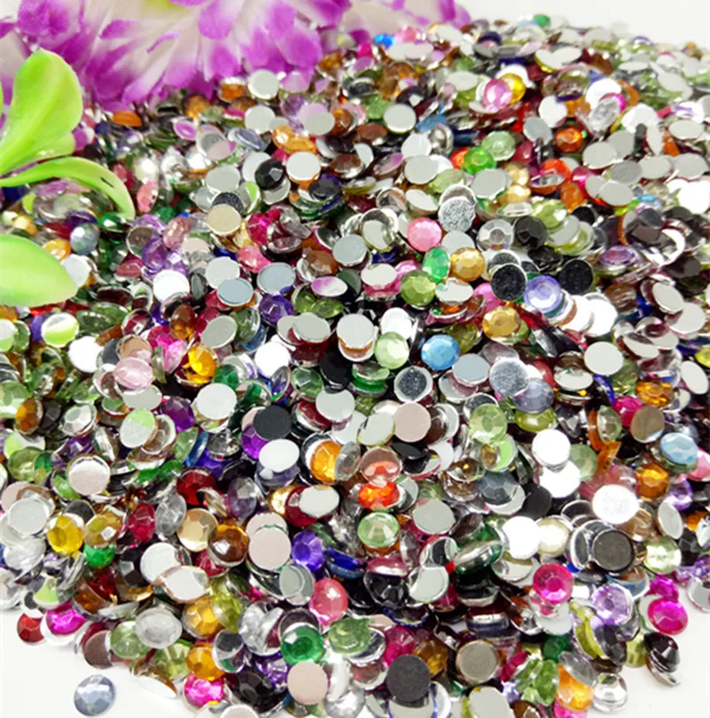 

NEW Fashion 2020PCS/Bag 26g 4mm Mixed Color Acrylic flatback rhinestone beads decor nail art Tools/DIY craft phone decor Etc.