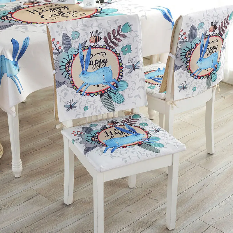 Proud Rose Waterproof Linen Table Cloth Cartoon Table Cover Chair Set Pillowcase Cover Towel European Tablecloths Chair Cushion