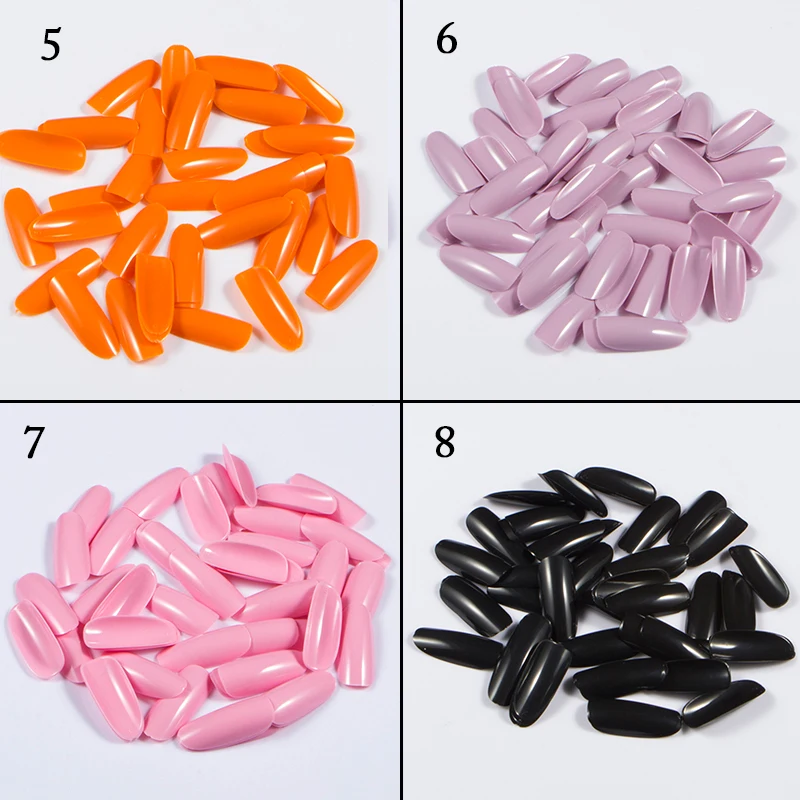 

500pcs/pack Multicolor Full Cover Nails Oval False Nails