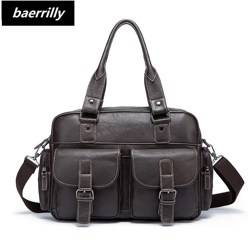 

Genuine Leather Men Briefcase Business Bags Male Office Work Laptop Bags Men Travel Bag attache brief case portfolio man lawyer
