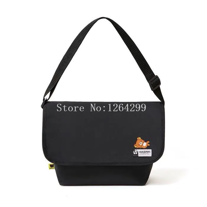 

New Rilakkuma Girls Kids Big Black Nylon Messenger Bags For Children