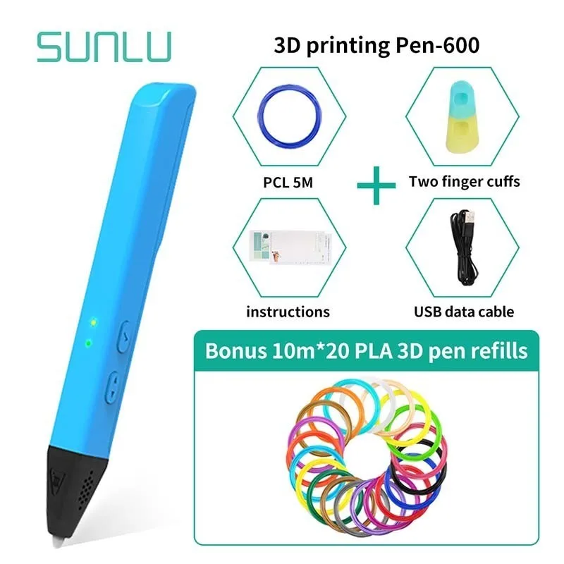 

2 Temperature Freely Change 3D Printing Pen Support PLA/PCL Filament 1.75mm Best Gift Set For Children Exolore Intelligence