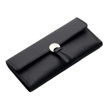 

Women Faux Leather Wallet Trifold Clutch Bag Solid Color Fashion Long Purse Gift