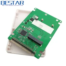 (50 pieces/lot) mSATA mini PCI-E SATA SSD to 2.5 inch IDE 44pin Notebook Laptop hard disk case Enclosure White