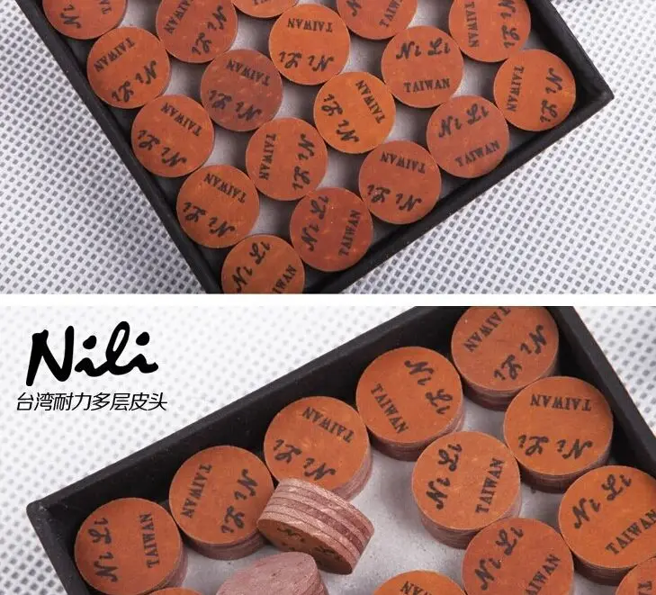 

10pcs/lot 6layers 14mm brown NILI billiard/pool/carom cue tips free shipping