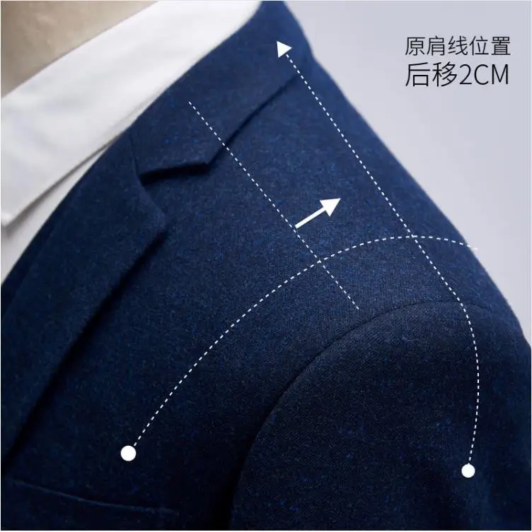 (Jacket+Vest+Pants) 2019 Men Thicken Woolen Suits Men's Slim Fit Business Tuxedo Wedding Suit Men Classic Formal Custom Suits 5