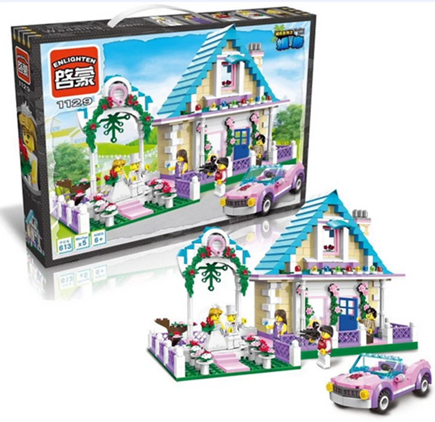 

New Marriage Room Wedding Bridegroom Princess house fit legoings friends city figures blocks Bricks playmobil Toy girls gift kid
