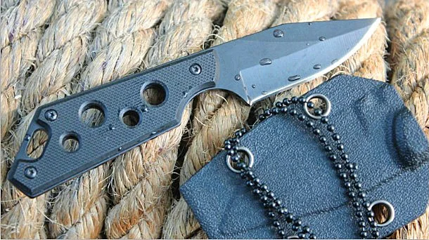 Прямой нож шеи все виды ножей Открытый Самообороны выживания небольшой прямой нож+ K оболочка+ ожерелье