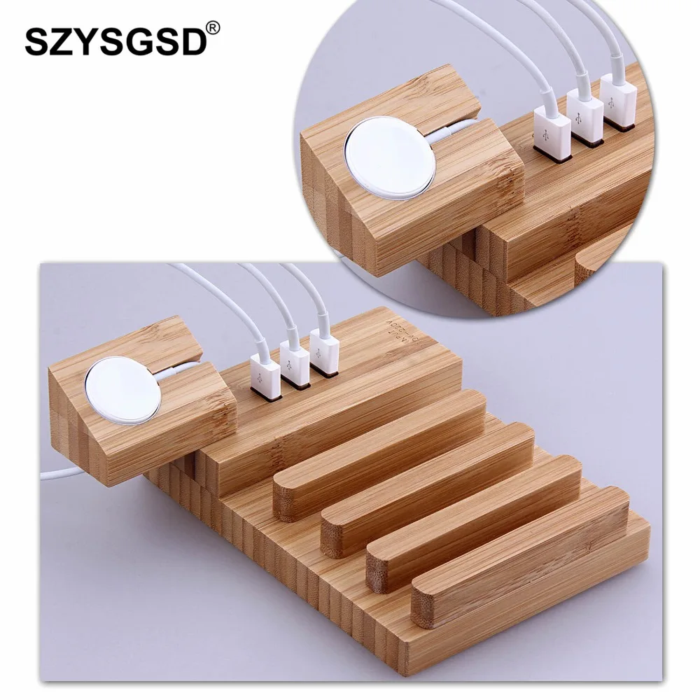 

SZYSGSD 3 USB Port 5V 3A Charger Stand Smartphones Tablets Charging Dock for For iPhone XS MAx XR for apple Watch 4 Holder Stand