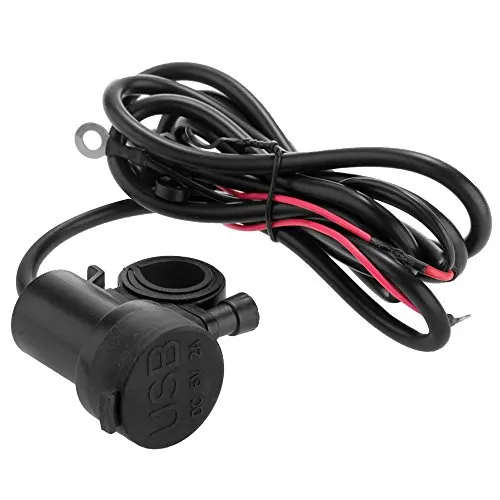 

5V 2.1A Double USB Charger Adapter for Moto Motorcycle Black [Electronica]