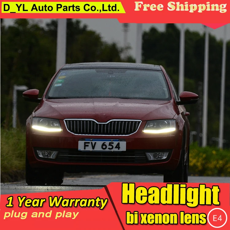 

Car Styling Headlights for Octavia 2015-2016 LED Headlight for Octavia Head Lamp LED Daytime Running Light LED DRL Bi-Xenon HID