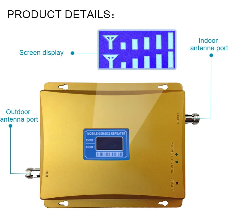 Cellular 3G GSM Signal Repeater 900MHz UMTS 2100MHz 2G 3G Dual Band Cell Phone Signal Booster amplifier kit (3)